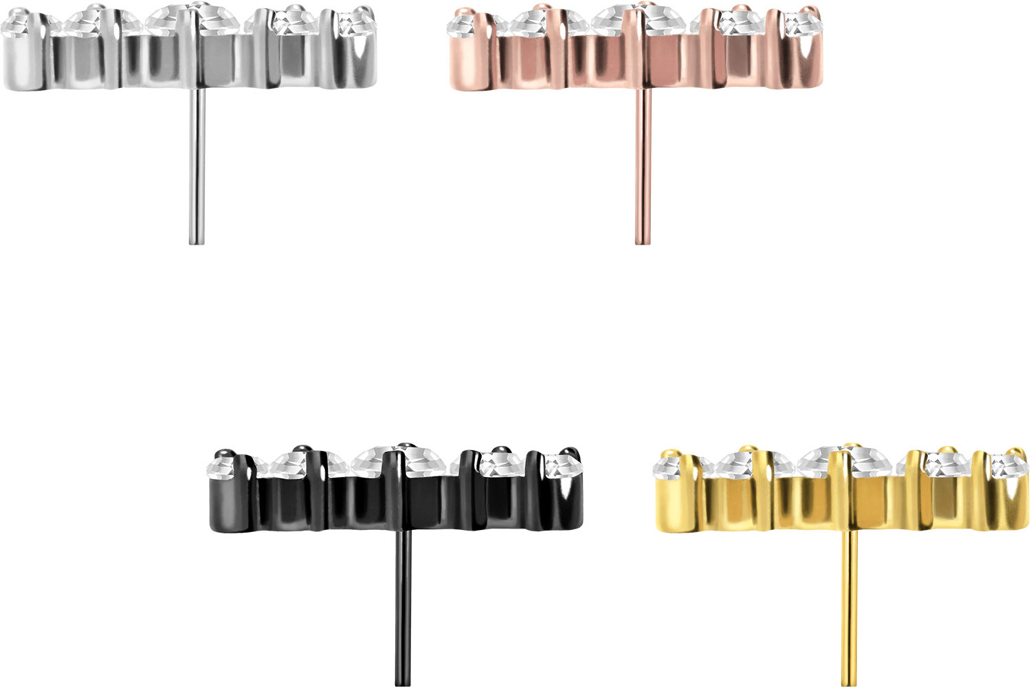 Titan Piercing Aufsatz Mit Push Pin – Kristall + Kristalltropfen, 3,5x11,5mm, Ohne Stecker, Für Ohr, Tragus, Helix
